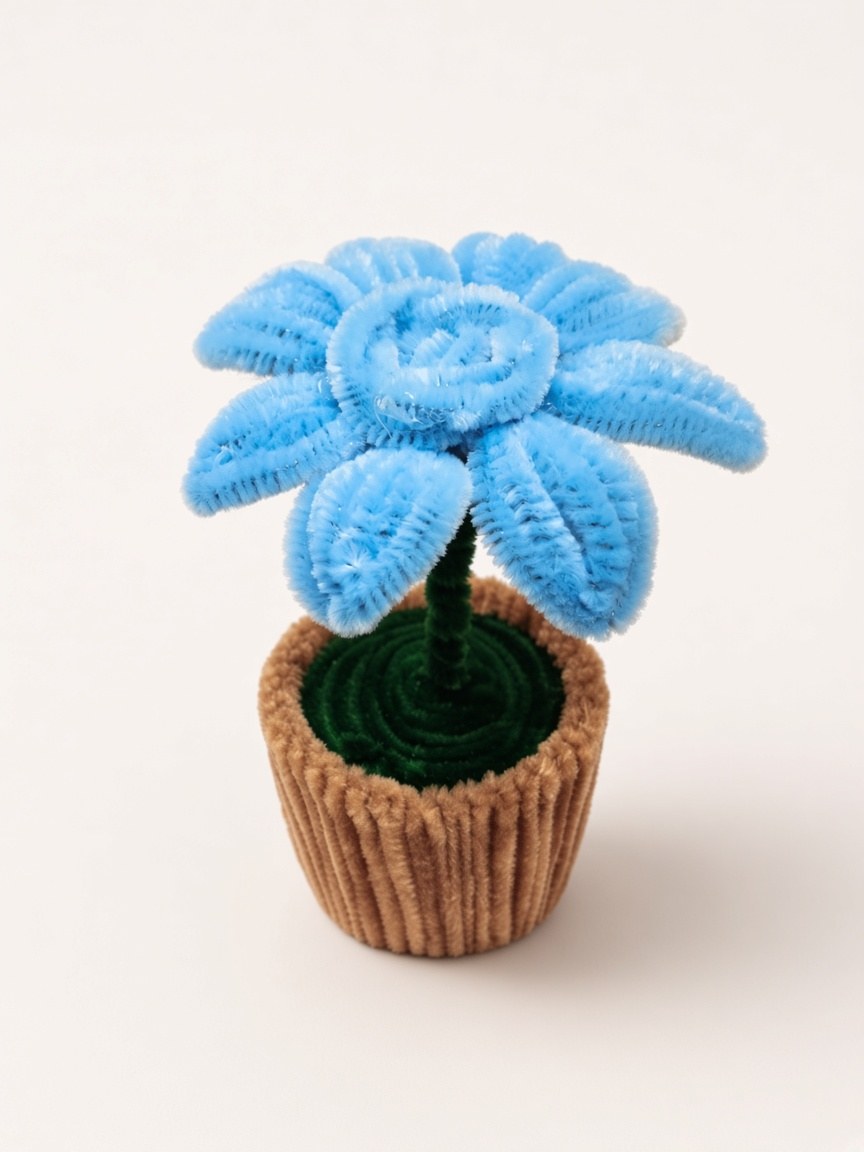 Blue Bloom Pot handmade flower arrangement