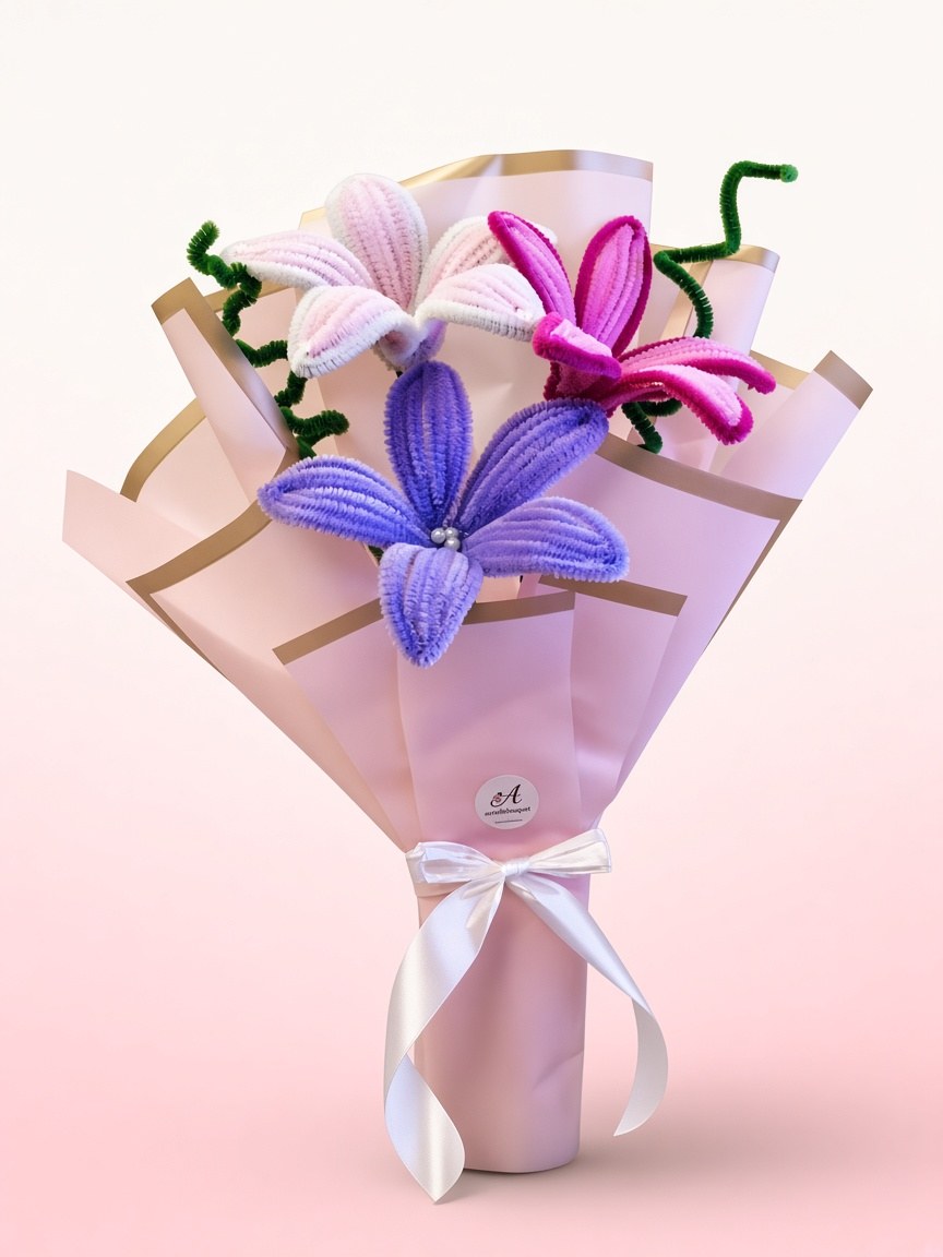Lavender Lily Bouquet handmade flower arrangement