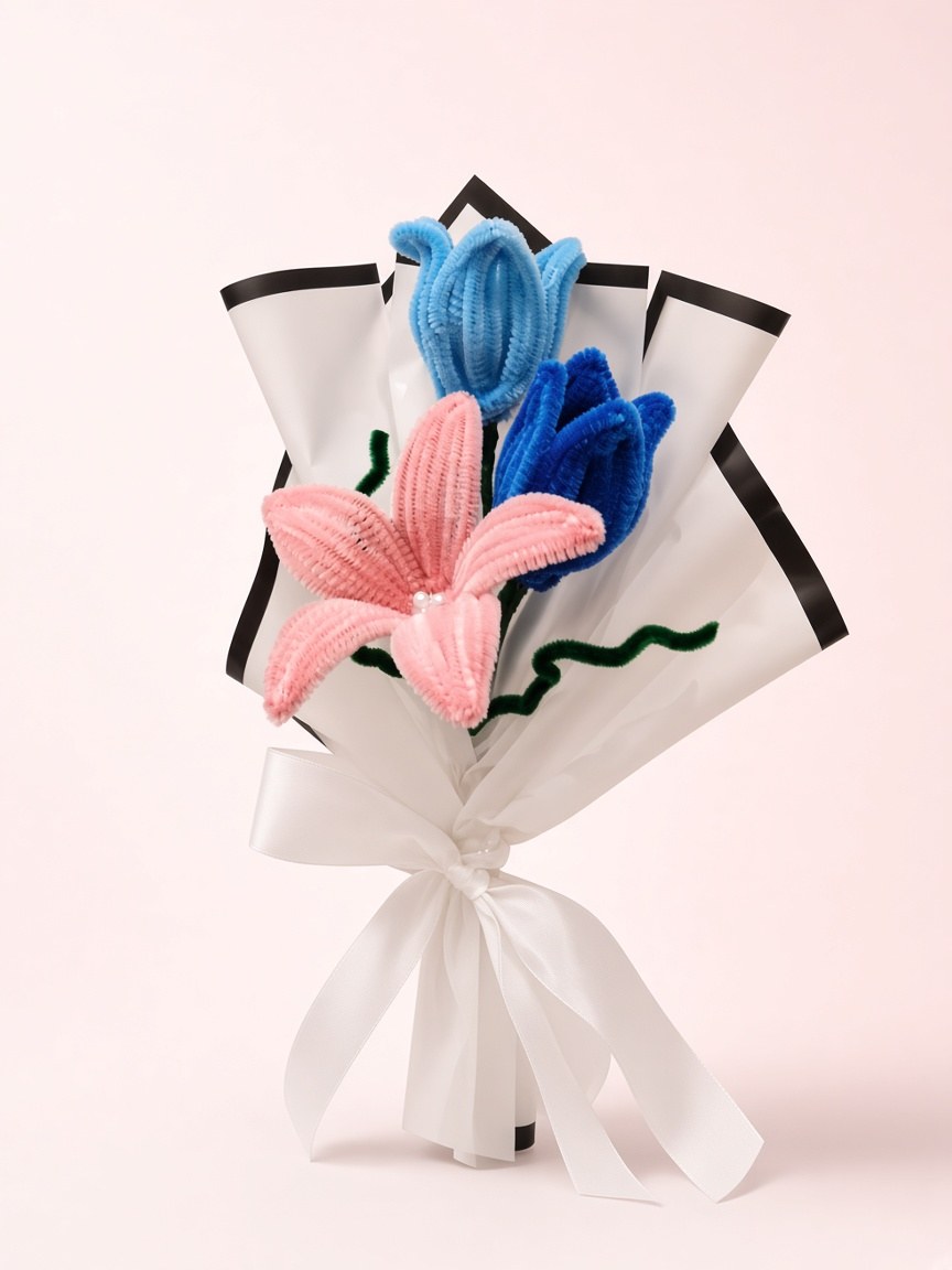 Pastel Lily Trio handmade flower arrangement