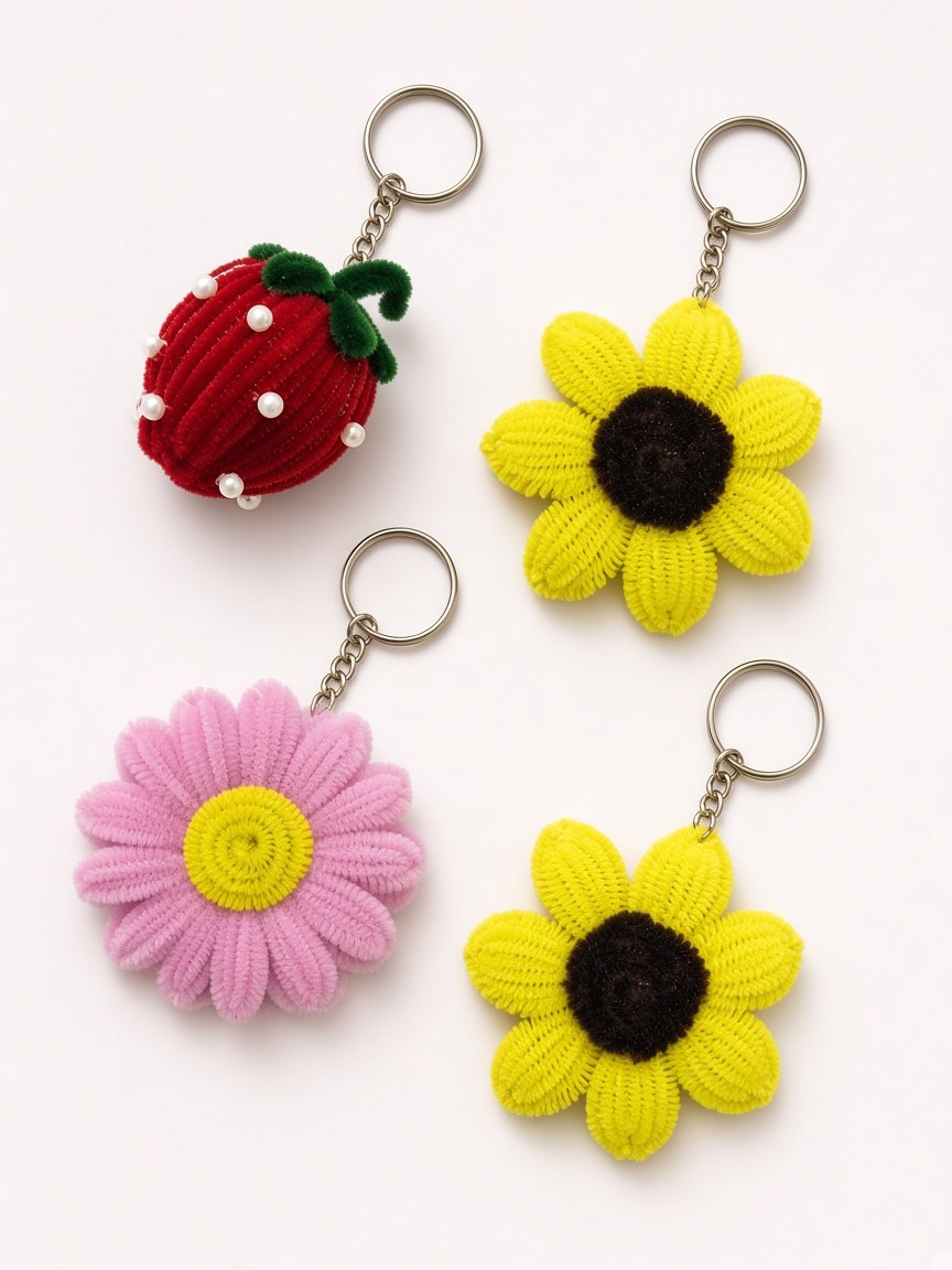 Pocket Blooms Keychain Set handmade flower arrangement